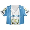 thumbnail image 6 of Lotusprinthandmade Personalized Guatemala Flag Crop Top Baseball Jersey for Women XS-XL Multicolor, 6 of 7