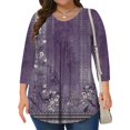 thumbnail image 1 of YLHFASHION T-Shirts Décontractés pour Femmes Grande Taille Manches 3/4 Col Rond Mignons Tuniques Hauts T-Shirts Basiques Blouses Tee de Travail Business Haut Liquidation T-shirt à Manches Longues pour Femmes, 1 of 5