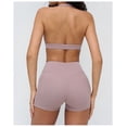 thumbnail image 5 of PISONIC Workout Sets for Women Crossover High Waist Biker Shorts Sports Bra 2 Piece Gym Yoga Outfits, 5 of 8