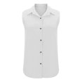 thumbnail image 6 of CaiJunJia Womens Lapel Tank Tops Summer Lightweight Cotton Sleeveless Button Down Office Dressy Shirt, 6 of 6