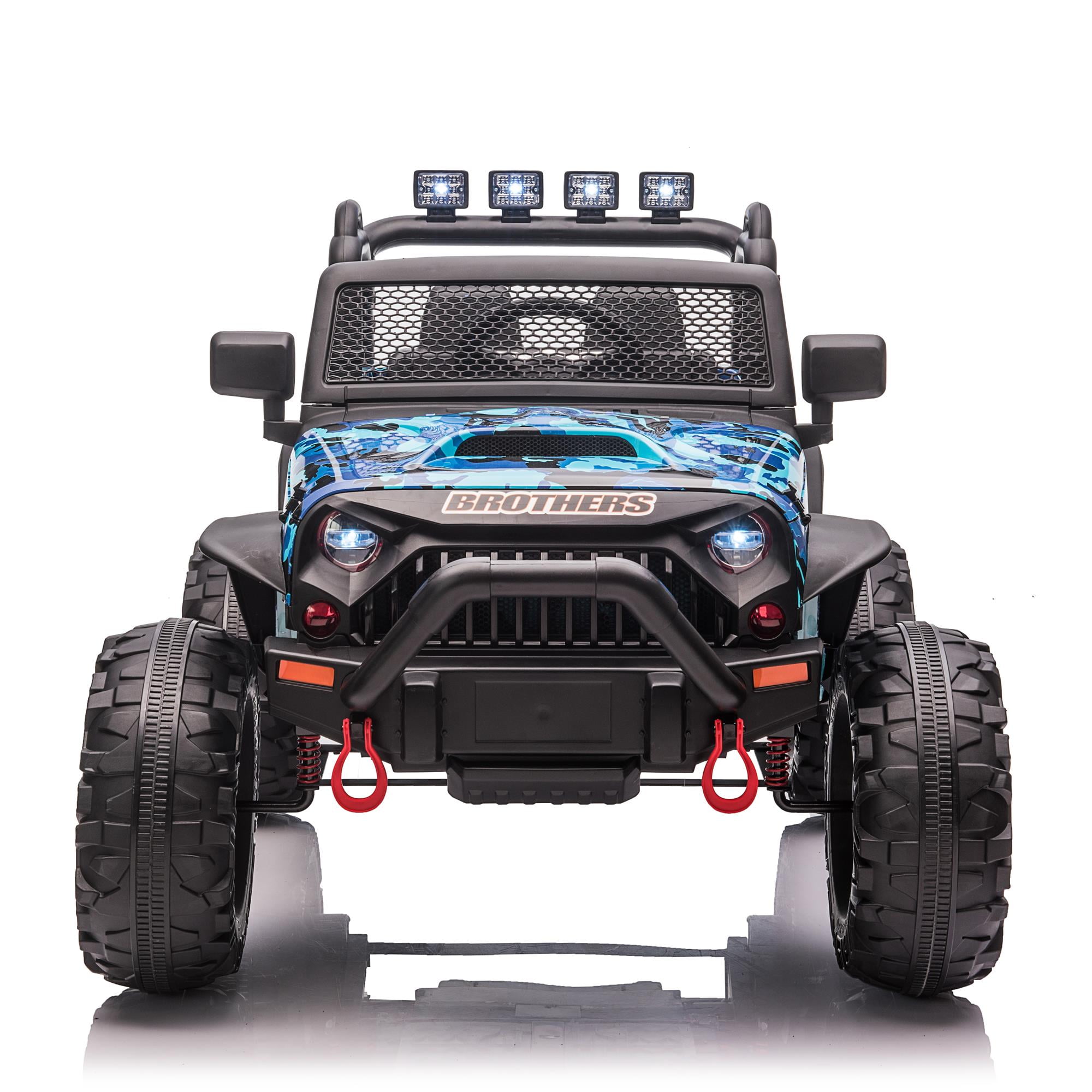 CIPACHO Kids Ride On Truck, 24V Battery Powered Toy Car with Spring Suspension, Remote Control, Camouflage Green