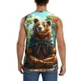 thumbnail image 4 of Pofeuu Maple Meditating Bear Print Men's Muscle T-Shirt, Sleeveless, Muscle Tank, Classic Muscle Tee Top For Men Casual Sleeveless Muscle T-Shirt Trendy Clothes-X-Large, 4 of 7