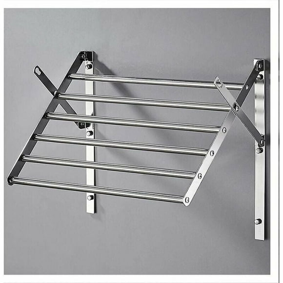 Wall Mounted Clothes Drying Rack, Extendable Rustproof Retractable Drying Rod, Heavy Duty For Laundry Room