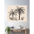 thumbnail image 2 of Palm Trees & Flowers Ink Drawing Poster Wall Art, Modern Wall Decor For Living Room Bedroom, 16x24 UNFRAMED, 2 of 3