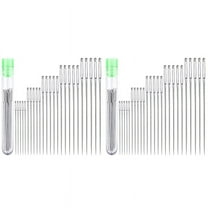 50 Large Eye Stitching Needles - 5 Sizes Big Eye Hand Sewing Needles in Clear Storage Tube for Stitching, and Crafting