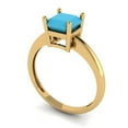 thumbnail image 2 of Solitaire Engagement Ring for Women - 1ct Simulated Turquoise in 14K Yellow Gold Promise Ring, 2 of 5