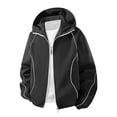 thumbnail image 3 of KyCheLot Mens Jackets Zip up Windbreaker Hooded with Pockets Loose Casual Outdoor Running Coat, 3 of 9