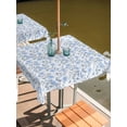 thumbnail image 2 of Outdoor Tablecloths with Umbrella Hole & Zipper, Blue Spring Floral 54x54 Inch Square Tablecloths, Flowers Leaves Pastoral Botanical Waterproof Table Cloth, Patio/Pool/Picnic Table Covers, 2 of 8