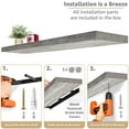 thumbnail image 4 of Sorbus Extra Long Floating Shelves – Set of 3 Wall-Mounted Shelves (48"x9") for Bedroom, Kitchen, Living Room, Bathroom – Gray Rustic Farmhouse Décor, 4 of 6
