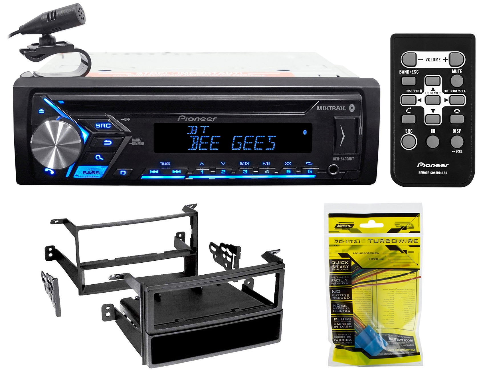 Pioneer 1 Din Cd Receiver W Bluetooth Ipod Iphone Android For 03 05 Honda Pilot Walmart Com