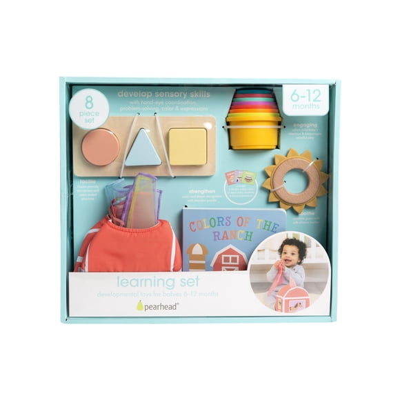 Juguete de madera para apilar árboles de Navidad con forma de pera con anillos apilables