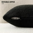 thumbnail image 3 of Set of 2, Decorative Textured Boucle Throw Pillow Covers Accent Solid Pillow Cases Neutral Soft Cozy Couch Cushion Case for Chair Sofa Bedroom Living Room Home Decor 18 x 18 Inch Black, 3 of 14