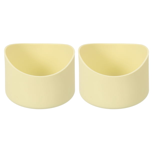 Uxcell 2pcs 7cm Funda Protectora de Silicona para Botellas de 12-24 oz, Funda Antideslizante de Silicona Color Amarillo Claro