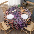 thumbnail image 3 of Purple and Orange Of Leopard Print Round Tablecloth 60"x60",Wrinkle Wipeable Table Cloth for Kitchen Dining Room Picnic Patio Party, 3 of 6