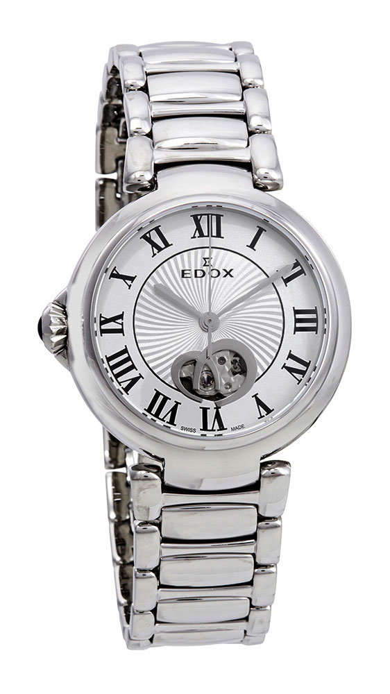 Edox LaPassion Open Heart Stainless Steel Ladies Watch Automatic 85025-3M-ARN 