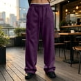 thumbnail image 2 of Hsovts Mens Baggy Sweatpants Wide Leg Elastic Waist Drawstring Athletic Loose Jogger Lounge Sweat Pants with Pockets Dark Purple 2XL, 2 of 8