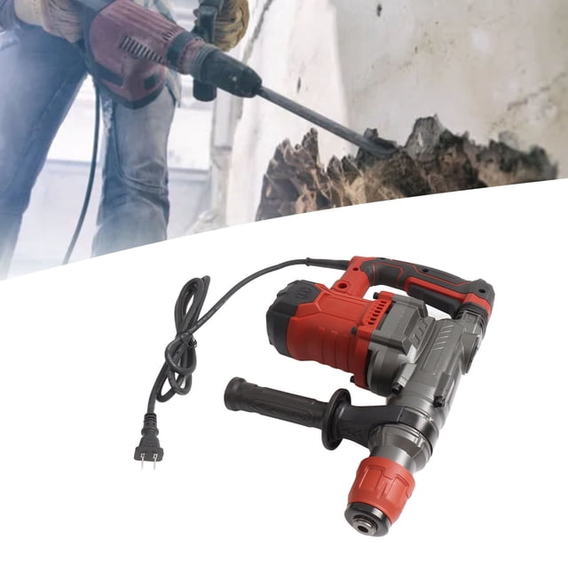 Electric Hammer Set, US Plug 110V Non Slip Hammer Drill Multi Functional with Large Size Cylinder for Construction