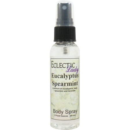 Eucalyptus Spearmint Body Spray, Eclectic Lady, Hydrating Mist, Unisex (Double Strength), 2 oz