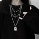 thumbnail image 2 of 2 piezas de collar retro en forma de cruz, colgante decorativo con forma de cerradura, joyería (plata), 2 of 6