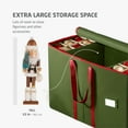 thumbnail image 4 of All-In-One Christmas Ornament, Figurines, and Accessory Storage Box, Fits 80 of 3" Holiday Ornaments; Side Pockets, Card Slot & Carry Handles Durable Nonwoven Accessory/Ornament Storage Container, 4 of 9