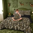 thumbnail image 4 of meiyoeat Personalized Camo Letter S 7pcs Queen Bedding For Boy,Vintage Camouflage Alphabet Print Bedding Comforter Set Queen,Black Reversible, 4 of 7