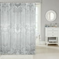 thumbnail image 2 of Damask Gothic Shower Curtain Set Antique Victorian Fabric Shower Curtain 72"Wx84"L,Vintage Floral Goth Bathroom Shower,White and Silver, 2 of 6