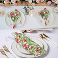 thumbnail image 2 of Tropical Leaves Cloth Napkins, Summer Green Pink Flower Floral Washable and Reusable Dinner Napkins Set of 8, Table Napkin for Kitchen Party Birthday Wedding Hotel Housewarming 20"x20", 2 of 8