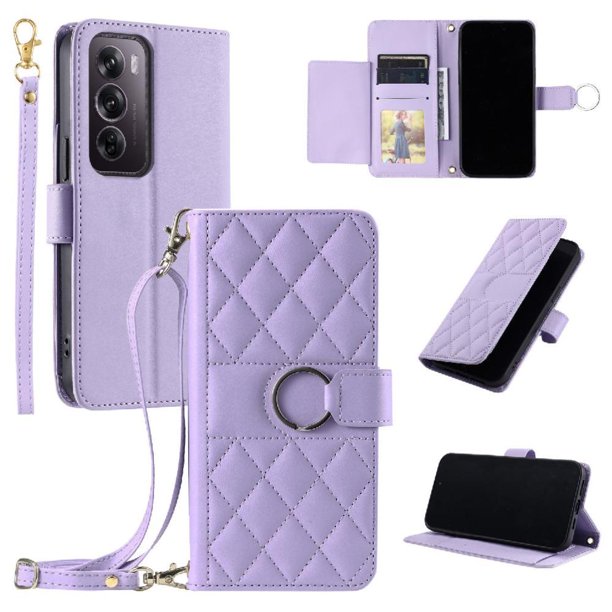 Funda tipo billetera GANGXUN para OPPO Reno 12 Pro 5G – Tapa abatible con correa para mujer