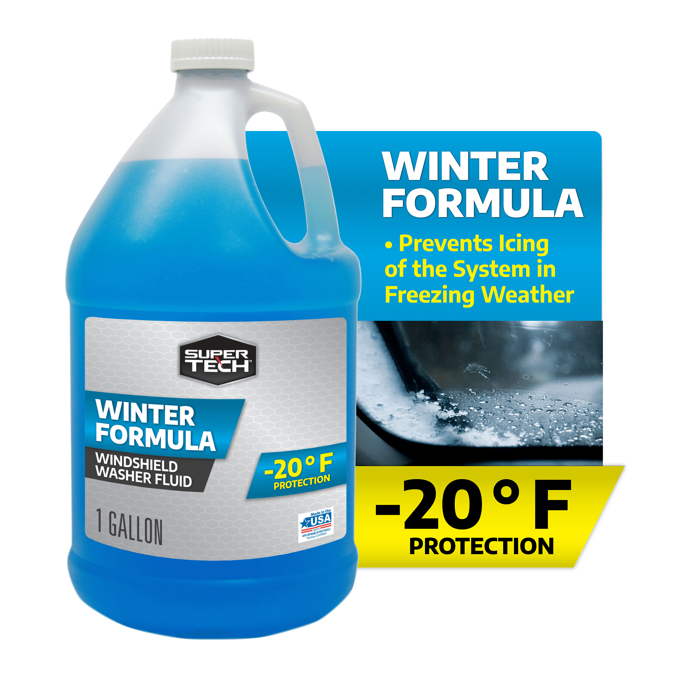 Super Tech Windshield Washer Fluid Winter -20F Formula, 1 Gallon