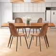 thumbnail image 3 of Juego de 4 sillas de Comedor de Estilo Moderno, cómoda Silla Lateral con Asiento de Tela, Patas Doradas de Metal Resistente para Cocina, Sala de Estar, recámara, 3 of 3
