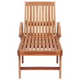 thumbnail image 2 of vidaXL Sun Lounger with Red Check Pattern Cushion Solid Teak Wood, 2 of 6
