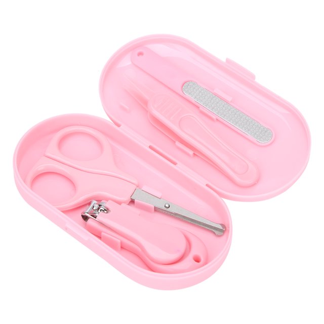 Baby Nail Clipper, Fine Frosted Baby Nail Kit 4Pcs Quite Safe For Family Blue,Pink