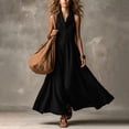 thumbnail image 6 of Womens Casual Solid Color Sleeveless Irregular Neckline Dress, 6 of 6