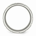 thumbnail image 2 of Grey Titanium Ring Band Wedding Notched 8mm Satin & Polished, 2 of 6
