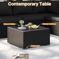 thumbnail image 4 of BaPiPro 7-Piece Outdoor Patio Furniture Set, Black Wicker Rattan Sectional Sofa with Black Cushions & Coffee Table, All-Weather for Backyard, Porch, Deck, Balcony, 4 of 7