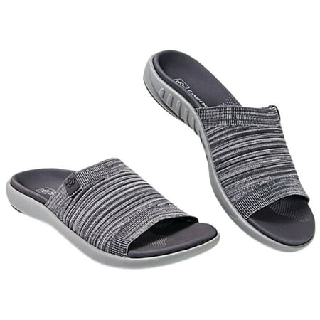 

huanledash Summer Knitted Breathable Solid Color Shoes Women Flat Lightweight Slippers