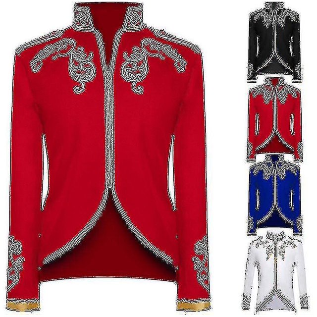Men's Court Fashion Prince Uniform Gold Embroidered Jacket Suit Jacket