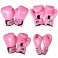 thumbnail image 5 of DYEXPRESS Boxing Gloves, Pro Training Sparring, Sponge PU Leather, Suitable for Children Aged 3-12, Heavy Punching Bag Focus Mitts Pads Workout, Ventilated Palm, Multi Layered, 1 Pair (Rose Red), 5 of 8