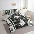 thumbnail image 3 of Castle Fairy Christmas Tree Snowflake 7 Pieces Bedding Comforter Set for Women Men Teens,Happy New Year Full Bedding Set Lightweight,Geometric Plaid Grid Fitted Sheet Flat Sheet, 3 of 8
