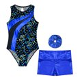 thumbnail image 5 of Sholeno Kids Girls Gymnastics Ballet Dance Leotards with Matching Shorts Tracksuit Sets Athletic Royal Blue 12, 5 of 7