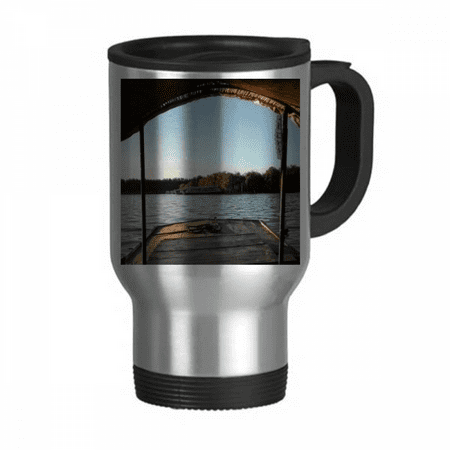 

Look Into The Distance Art Deco Fashion Travel Mug Flip Lid Stainless Steel Cup Car Tumbler Thermos