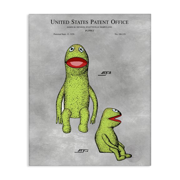 Stupell Industries Art Deco Vintage Frog Puppet Diagram Canvas Art, 24 x 30, by Karl Hronek