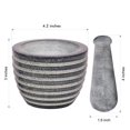 thumbnail image 4 of Mortar and Pestle, Made of Heavy Duty Polished Hard Stone, Natural Stone Grinder for Spices, Pastes, Herbs, Seasoning etc. (Black with Rings), 4 of 7