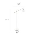 thumbnail image 3 of Elegant Designs 55.5" Pivot Arm Floor Lamp with Glass Shade, White, 3 of 9