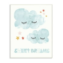 Stupell Sweet Dreams Mod Blue Clouds with Eyelashes Wall Plaque Art, 10 x 15, Proudly A 13 x 19