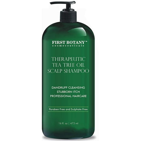 Tea Tree Oil Shampoo 16 fl oz - Anti Dandruff Shampoo Natural Essential Oil For Dry Itchy & Flaky Scalp - Sulfate Free, Anti-fungal, Anti-Bacterial Cleanser - Prevents Head Lice & (Best Shampoo To Prevent Lice)