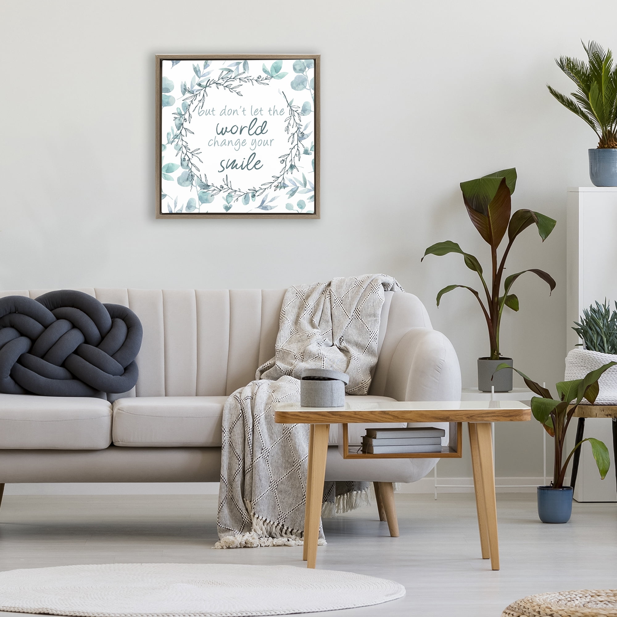 Stupell Industries Don't Let The World Change Brown Framed Floater Canvas Wall Art, design by Kim Allen