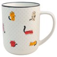 thumbnail image 4 of Taza Grande de Porcelana, Diseño Caricatura de Perritos, Tarro para Bebidas Calientes, Borde Negro, Capacidad 620 mililitros, 4 of 5
