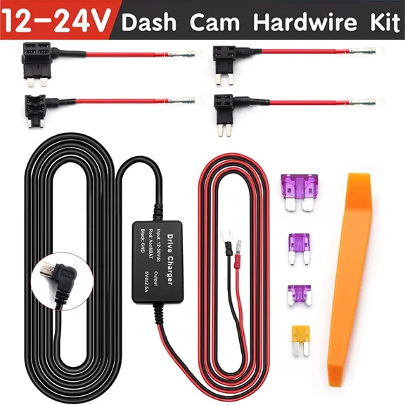 Universal Dash Cam Hardwire Kit Type C Usb Hard Wire Cable Fuse For Dash Camera
