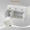 thumbnail image 3 of Gymax Modern Buffet Sideboard 53.5'' Storage Cabinet w/ 3 Drawers 3 Doors White, 3 of 10